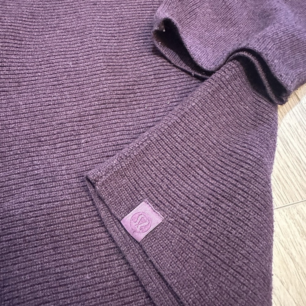 Lululemon Boxy Cotton-Blend Sweater Heathered *Vintage Plum Women's Sz XL/XXL - Picture 8 of 9